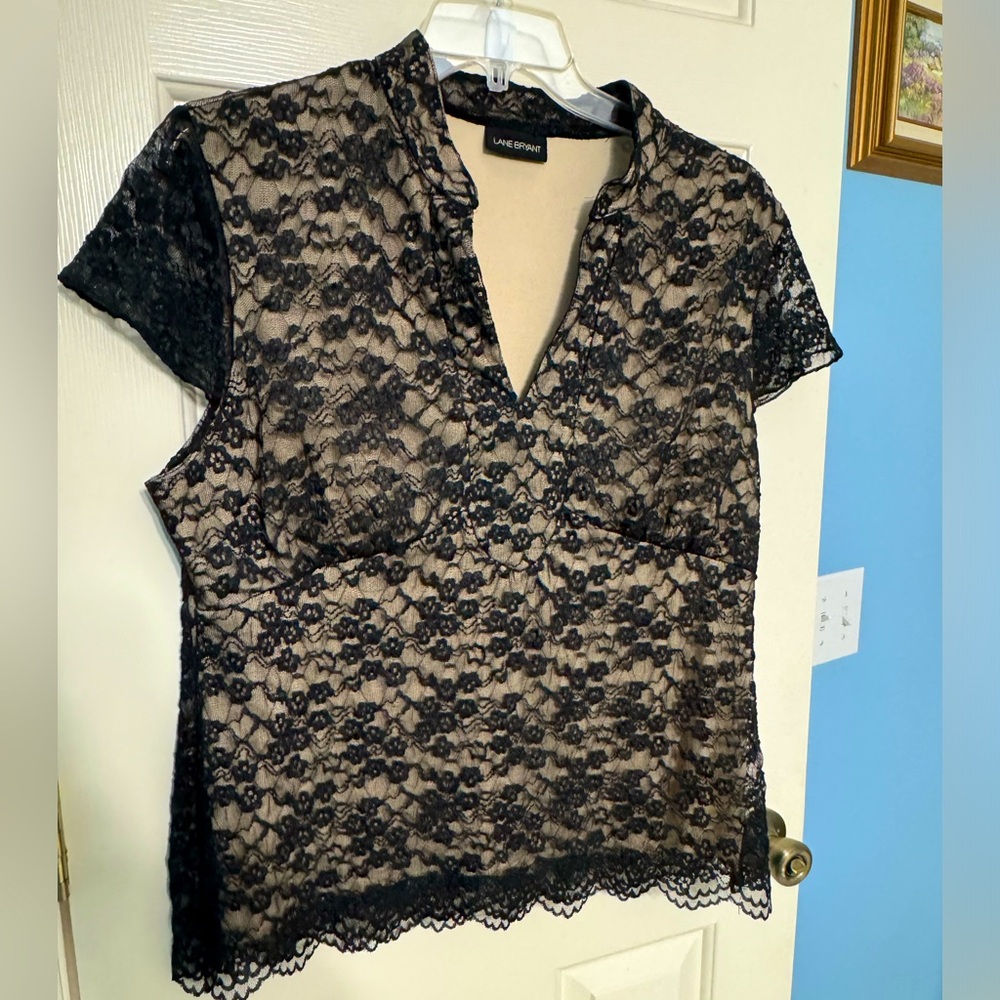 Lane Bryant holiday vintage 1990s lace top 18 20 lined evening 2X 18w 20w blouse